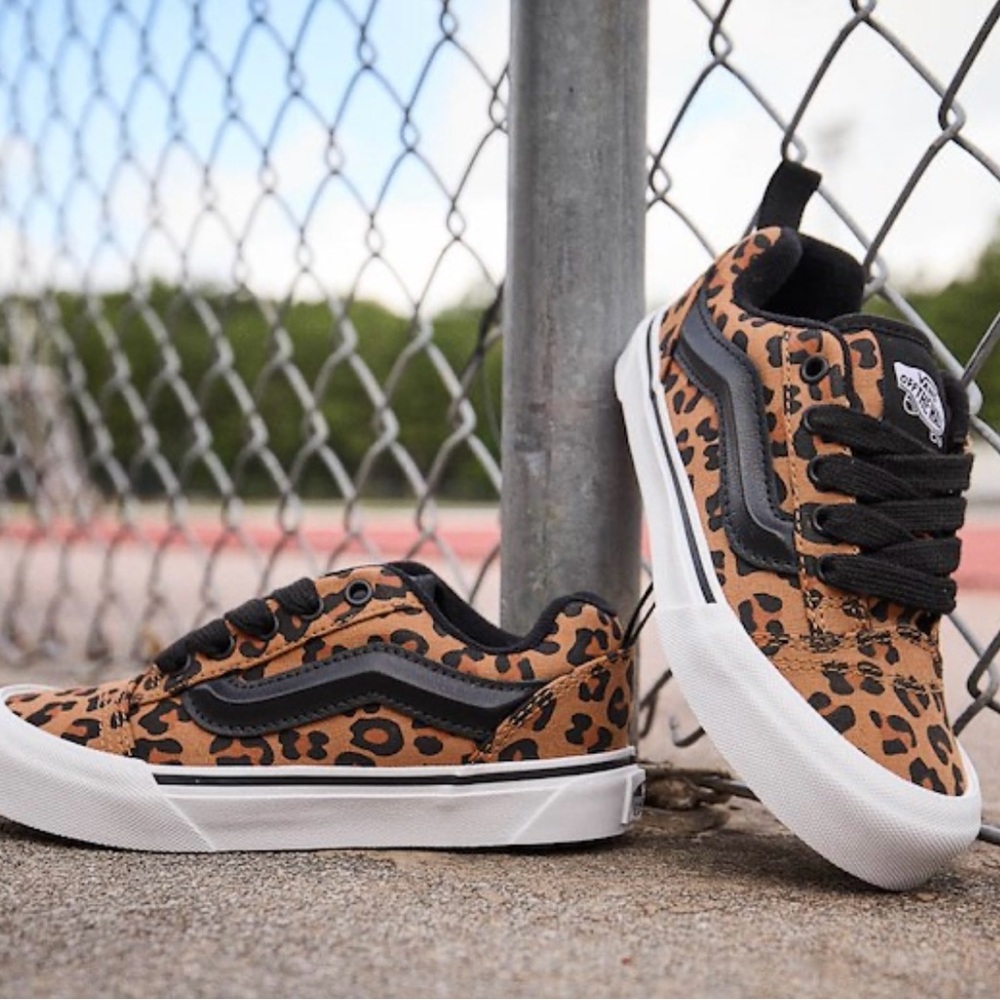 Leopard Print Sneakers with Black Accents